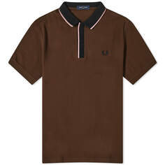 Поло Fred Perry Concelaed Placket, цвет Burnt Tobacco