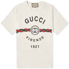 Футболка Gucci Firenze Print, белый