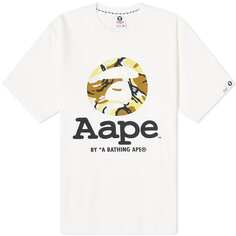 Футболка Aape Og Moonface New Yem Camo, слоновая кость