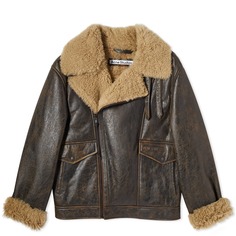 Куртка Acne Studios Liana Cracked Shearling, цвет Brown &amp; Beige