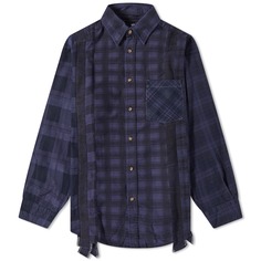 Рубашка Needles 7 Cuts Over Dyed Flannel, фиолетовый