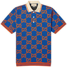 Рубашка Gucci Jumbo Gg Polo, синий