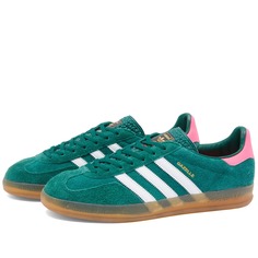 Кроссовки Adidas Gazelle Indoor, цвет Collegiate Green, Ftwr White &amp; Lucid Pink