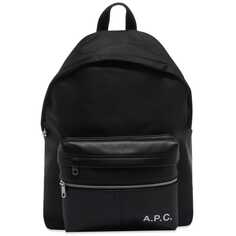 Рюкзак A.P.C. Logo Leather Nylon, черный