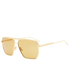 Солнцезащитные очки Bottega Veneta Eyewear Bv1012S, цвет Gold &amp; Brown