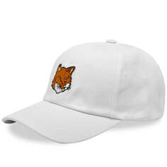 Бейсболка Maison Kitsune Large Fox Head Embroidery 6P, белый