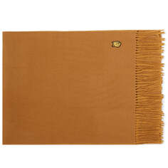 Шарф Maison Kitsune Fox Head Patch Wool, цвет Golden Brown &amp; Caramel