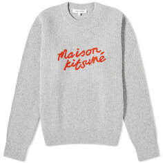 Джемпер Maison Kitsune Handwriting Comfort, цвет Light Grey Melange