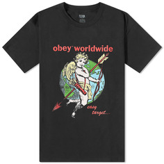 Футболка Obey Cherub Easy Target, цвет Digital Black