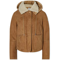 Куртка Moncler Dafne Shearling Padded, коричневый