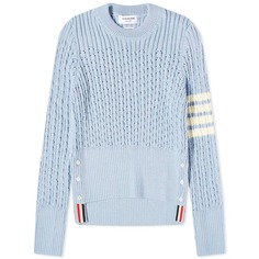 Джемпер Thom Browne Pointelle Rib Stitch Wool, светло-синий