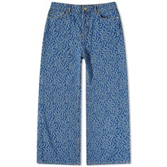 Брюки Ganni Denim Wide, цвет Mid Blue Stone