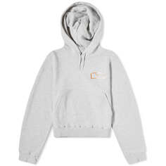 Худи Martine Rose Shrunken Logo, цвет Grey Marl