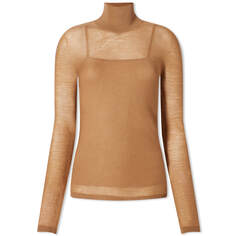 Джемпер Max Mara Zagara Sheer High Kneck, цвет Camel