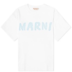 Футболка Marni Large Logo, цвет Lily White