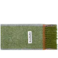 Шарф Acne Studios Vally Solid Logo, цвет Grass Green