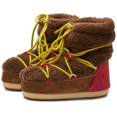 Ботинки Moon Boot Light M Patch Shearling, цвет Brown &amp; Red