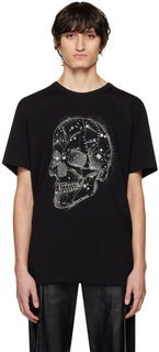 Черная футболка с принтом черепа Alexander McQueen