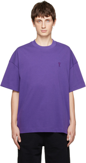 Фиолетовая футболка Ami de Cœur AMI Alexandre Mattiussi