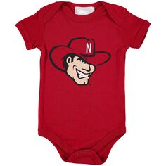 Боди с большим логотипом Infant Scarlet Nebraska Huskers Unbranded