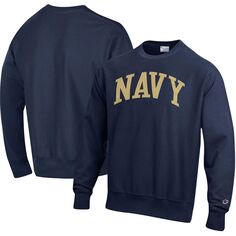 Мужской пуловер с принтом Champion Navy Navy Midshipmen Arch обратного плетения