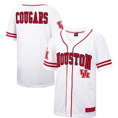 Мужская бейсбольная майка Colosseum белого/красного цвета Houston Cougars Free Spirited