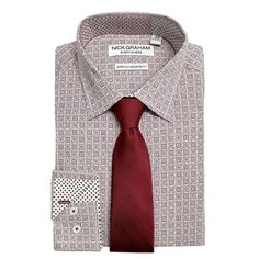 Мужской комплект из эластичной классической рубашки и галстука современного кроя Nick Graham