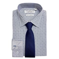 Мужской комплект из эластичной классической рубашки и галстука современного кроя Nick Graham