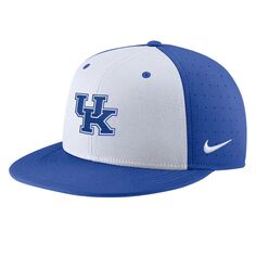 Мужская приталенная бейсболка Nike White Kentucky Wildcats Aero True Baseball Performance