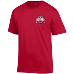 Мужская футболка Champion Scarlet Ohio State Buckeyes Team Stack 2-Hit