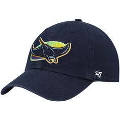 Мужская темно-синяя регулируемая шляпа Tampa Bay Rays &apos;47 Alternate Clean Up