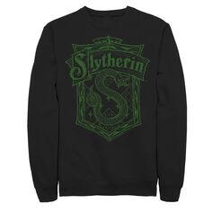 Флисовый пуловер с изображением герба Big &amp; Tall Slytherin Harry Potter, черный