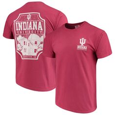 Мужские малиновые худи Indiana Hoosiers Comfort Colours Campus Icon Футболка