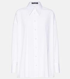 Рубашка оверсайз из смесового хлопка Dolce&amp;Gabbana, белый