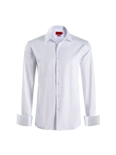 Рубашка приталенного кроя с французскими манжетами Elie Balleh, белый