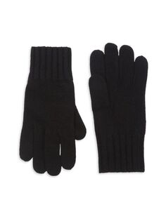 Кашемировые перчатки с ребристыми манжетами Portolano, черный