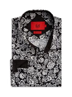 Рубашка приталенного кроя с цветочным принтом Elie Balleh, цвет Black Combo