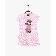 Пижама с коротким рукавом Santoro London Purrrrfect Love, розовый