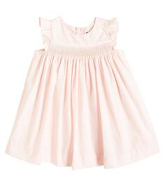 Платье baby clothhibis из хлопка с оборками Bonpoint, розовый