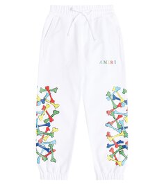 Спортивные брюки из хлопка с принтом Amiri, белый