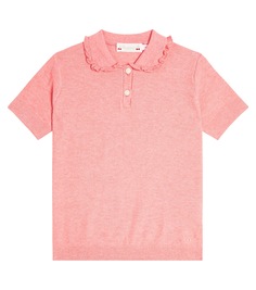 Рубашка-поло frynja с рюшами Bonpoint, розовый
