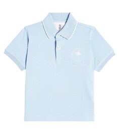 Хлопковая рубашка-поло Brunello Cucinelli, синий