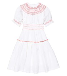 Платье evelina из хлопка с вышивкой C&apos;Era Una Volta, белый