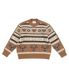 Свитер fair isle из шерсти и кашемира Burberry, коричневый