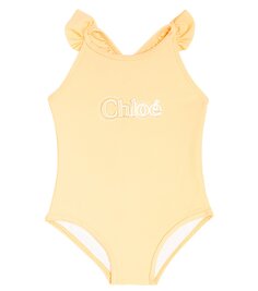 Детский купальник с логотипом Chloé, розовый Chloe