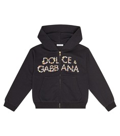 Худи из хлопкового джерси с логотипом Dolce&amp;Gabbana, черный