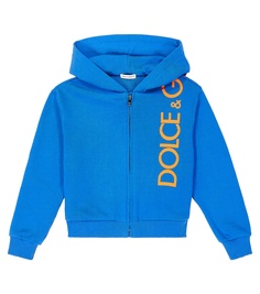 Худи из хлопкового джерси с логотипом Dolce&amp;Gabbana, синий