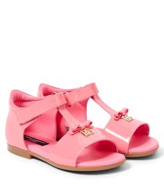 Лакированные сандалии с логотипом Dolce&amp;Gabbana, розовый