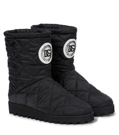 Стеганые нейлоновые зимние ботинки Dolce&amp;Gabbana, черный