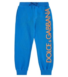 Спортивные брюки из хлопкового джерси с логотипом Dolce&amp;Gabbana, синий